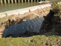 Partial collapse of the Carnsew Quay wall Partial collapse of the Carnsew Quay wall